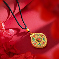 KarmaRipple Halskette mit Anhänger „Blumenliebe und Herz“ aus Bronze