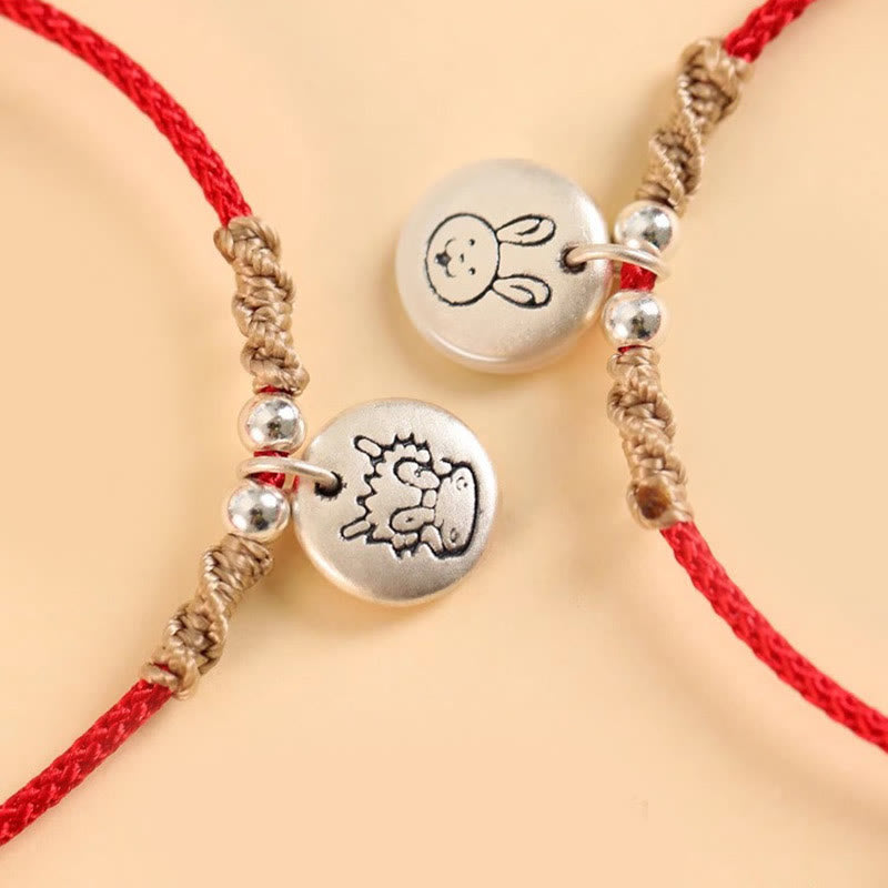 KarmaRipple's Handmade 999 Sterling Silver Year of the Dragon Cute Chinese Zodiac Fortune Woven Bracelet ( p38