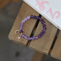KarmaRipples Amethyst-Edelstein-Mond-Stern-Ausgleichsarmband