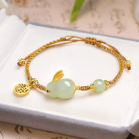 KarmaRipples Hetian-Jade-Armband „Jahr des Hasen“ für Glück, Segen und Reichtum