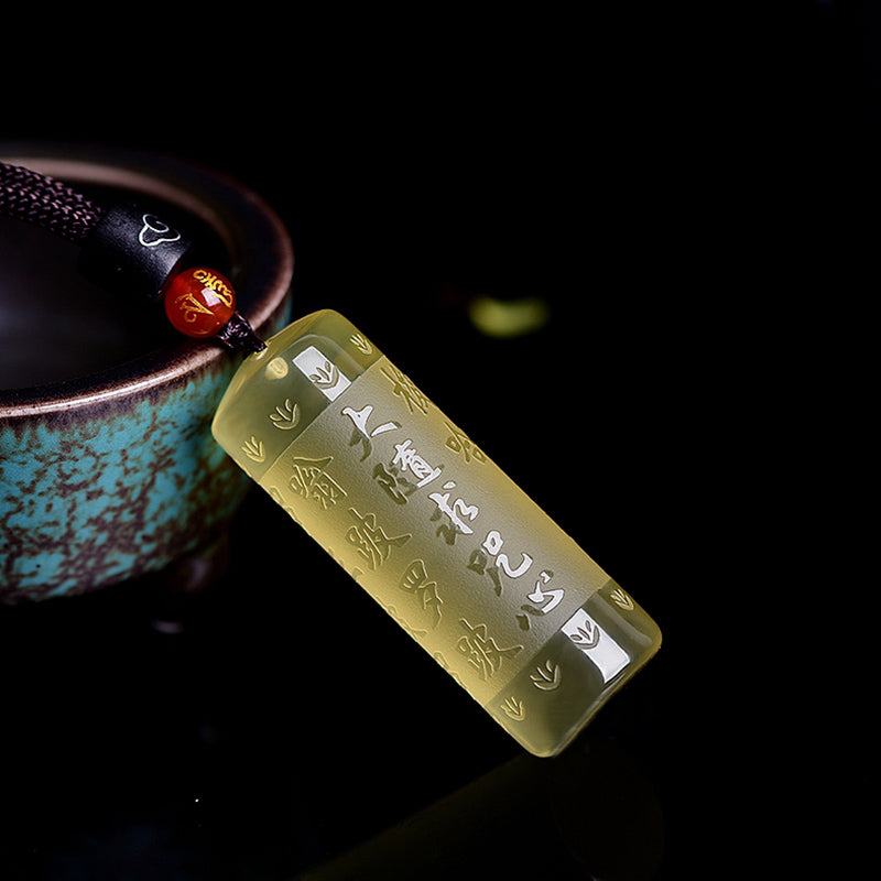 KarmaRipple's Heart Sutra Citrine Happiness Strength Pendant Necklace p4