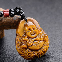 Segensanhänger „Lachender Buddha“ aus Tigerauge von KarmaRipple