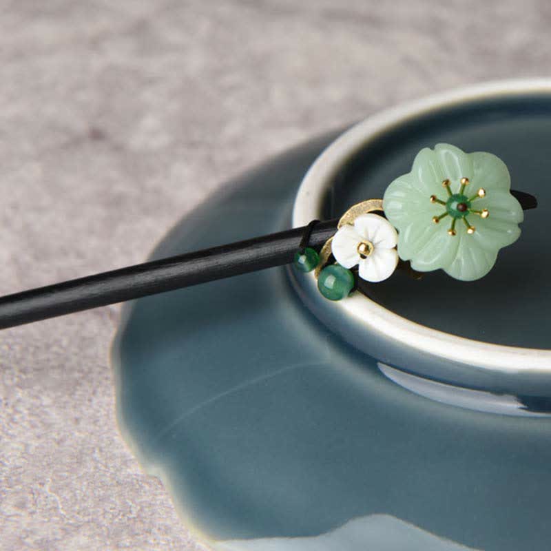 KarmaRipple's Green Aventurine Flower Agate Positivity Hairpin Decoration p6