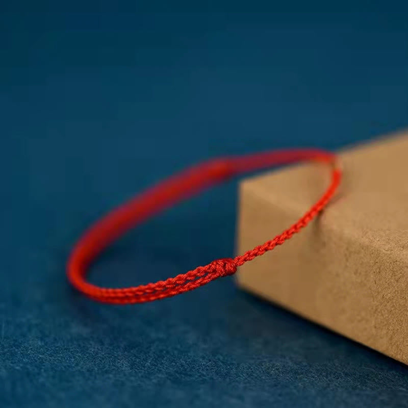 KarmaRipple's 925 Sterling Silver Fortunate Golden Bead Woven String Bracelet Anklet p11