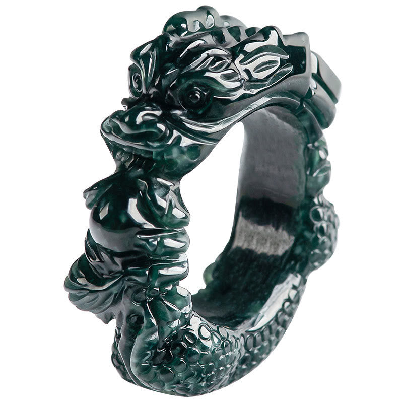 KarmaRipple's Authentic Cyan Jade Dragon Carved Success Ring p10