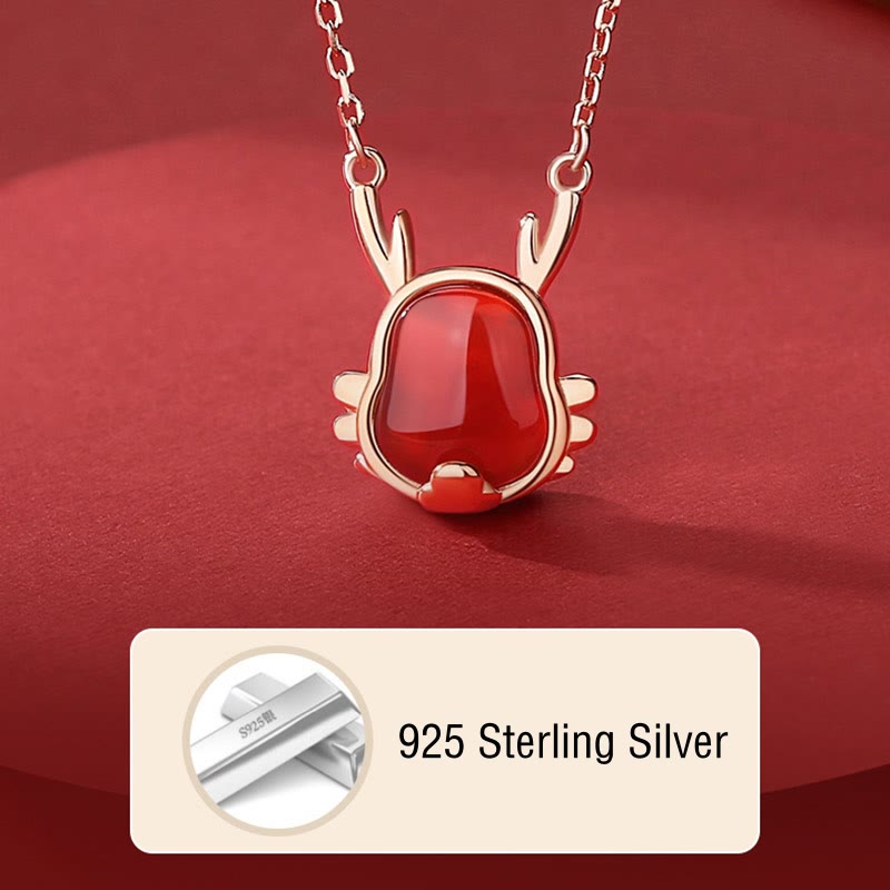 KarmaRipple's ???A Flash Sale- 925 Sterling Silver Year of the Dragon Authentic Red Agate Dragon Attract Fortune Fu Character Strength Bracelet Pendant Necklace Earrings p13