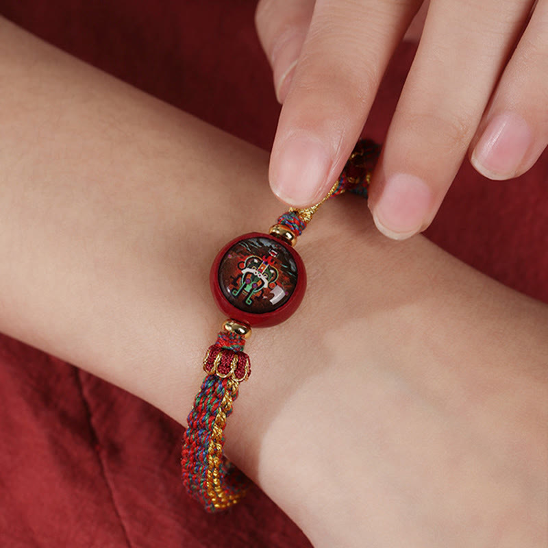 KarmaRipple's Colorful Rope Cinnabar Thangka Blessing Woven Bracelet p10