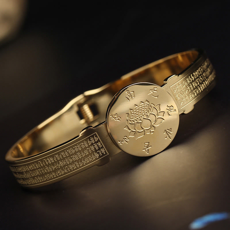 KarmaRipple's Yin Yang Lotus Om Mani Padme Hum Mantra Titanium Steel Balance Bracelet Bangle p30