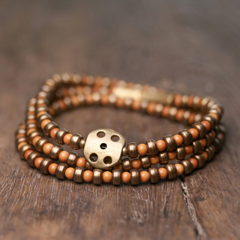 KarmaRipple's Retro Olive Pit Bronze Wealth Bracelet p1