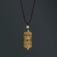 KarmaRipple's Tibet Grüne Sandelholz Rosenholz Om Mani Padme Hum Lotus Positive Soothing Halskette