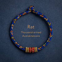 KarmaRipples Tibet-Armband mit gewebten Schnüren, handgefertigt, chinesisches Sternzeichen, Geburts-Buddha, Glücksbringer, Stärke