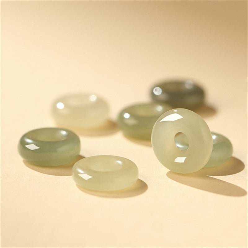 KarmaRipple's 925 Sterling Silver Koi Fish Hetian Jade Peace Buckle Fortune Bracelet p4