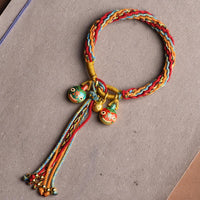 KarmaRipples Gold schluckendes Biest-Familienglück-Reinkarnations-Geflecht-buntes Schnurarmband