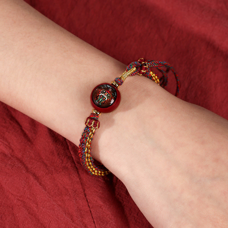 KarmaRipple's Colorful Rope Cinnabar Thangka Blessing Woven Bracelet p8
