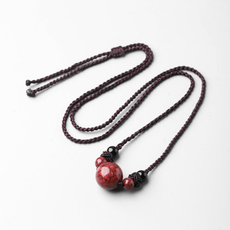 KarmaRipple's Authentic Cinnabar Stones Bead Blessing Pendant Necklace p16