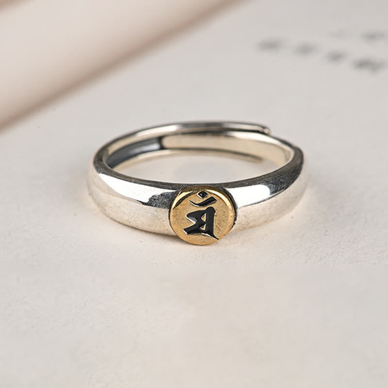 KarmaRipple's Tibetan Om Mani Padme Hum Carved Chinese Zodiac Natal Buddha Peace Ring p24