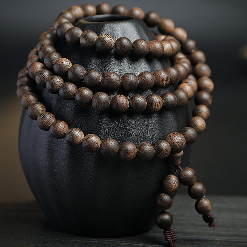 KarmaRipple's 108 Mala Beadwork Agarwood Peace Strength Calm Bracelet p21