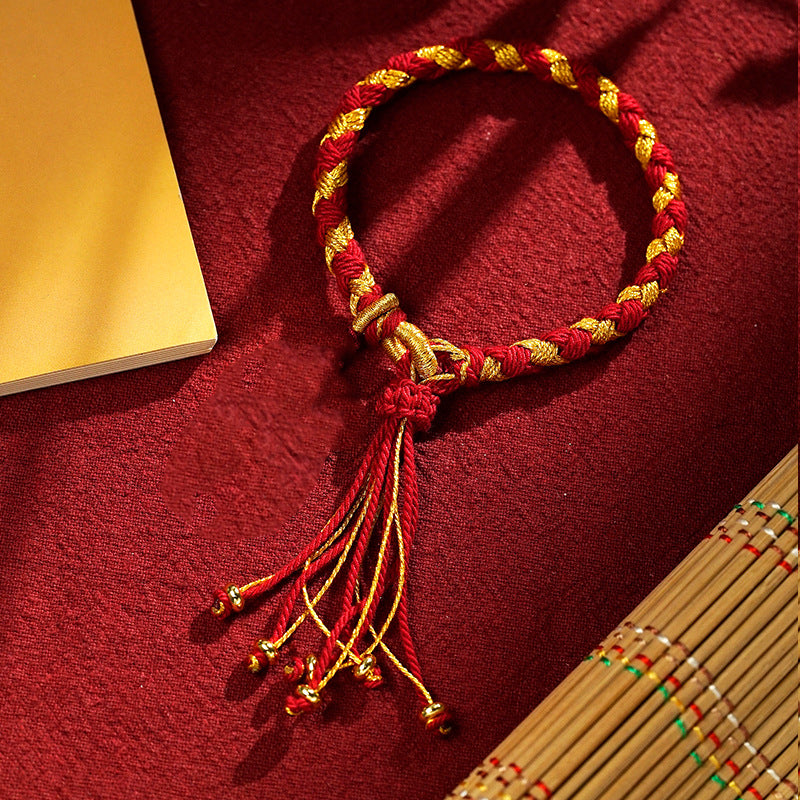 KarmaRipple's Handmade Tibetan Five God Of Wealth Dragon Scale Rope Fortune Braid Bracelet p8