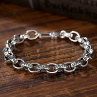 KarmaRipple's Armreif aus 925er Sterlingsilber mit Om Mani Padme Hum-Gravur