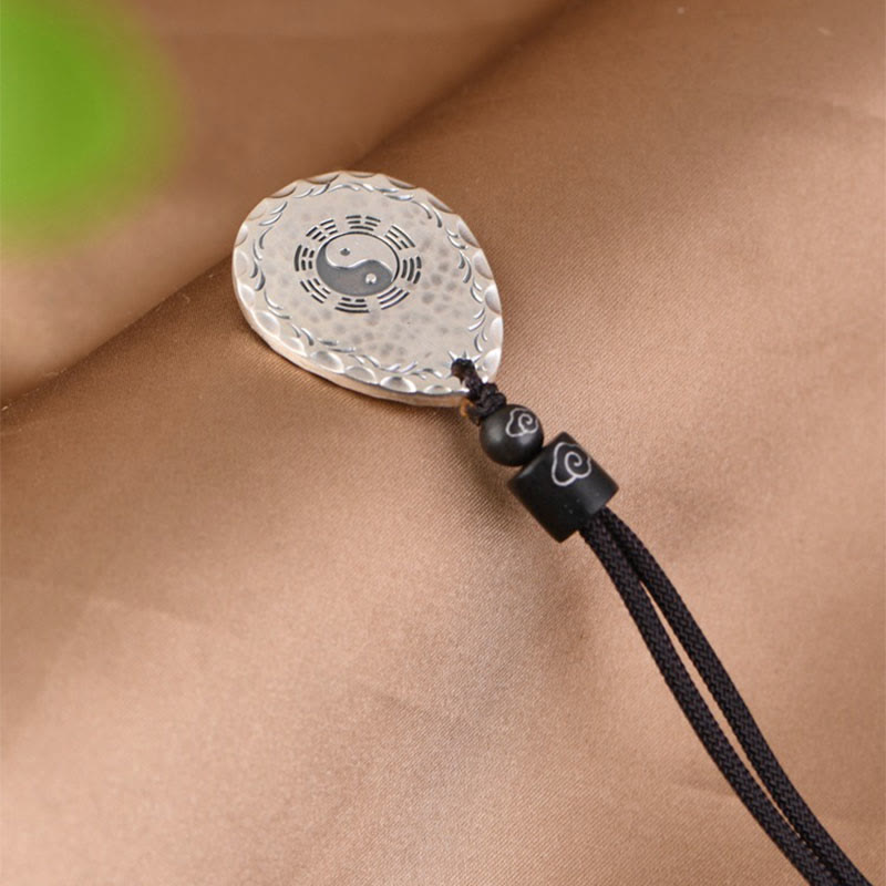 KarmaRipple's Vintage 999 Sterling Silver Yin Yang Bagua Water Drop Design Balance Balance Pendant Necklace p7