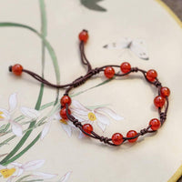 KarmaRipples Armband „Roter Achat, Moosachat, Zinnober“