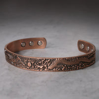 KarmaRipple's Magnetischer Armreif mit Drachen- und Phönix-Motiv aus massiver Bronze