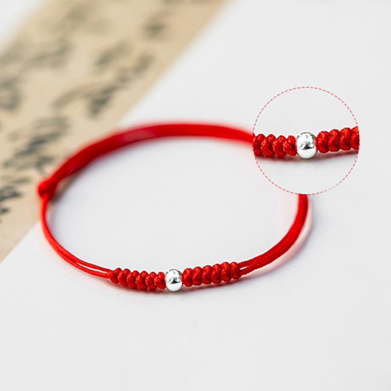 KarmaRipple's 925 Sterling Silver Fortune Bead Protection Red String Woven Bracelet p19