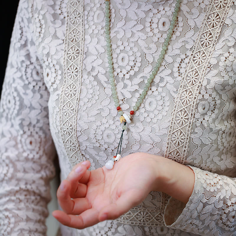 KarmaRipple's 925 Sterling Silver Plated Gold Authentic Hetian Jade Pearl Butterfly Gourd Fortune Bracelet p6