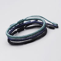 KarmaRipples tibetisches 3-teiliges King Kong Weave Handgefertigtes Amulett-Stärkearmband