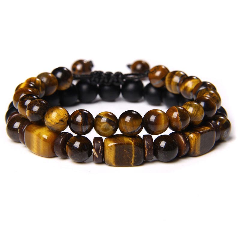 KarmaRipple's Tiger Eye Frosted Stone Hematite Courage Bracelet p3