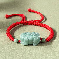 Handgefertigtes authentisches Jade-PiXiu-Schutzarmband mit King-Kong-Webmuster von KarmaRipple