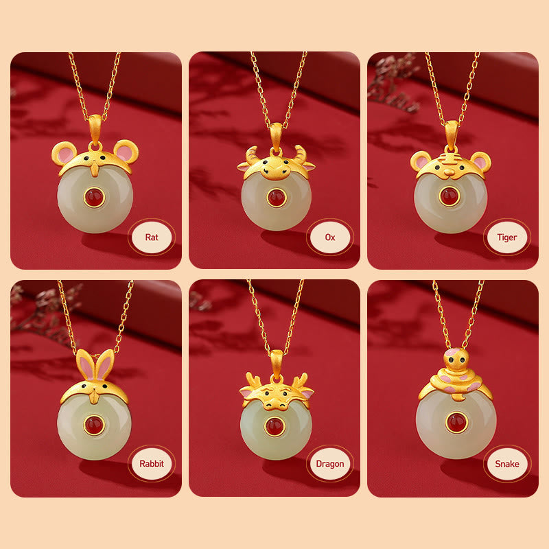 KarmaRipple's 925 Sterling Silver Hetian Jade Chinese Zodiac Year of the Dragon Red Agate Fortune Protection Pendant Necklace ( p23