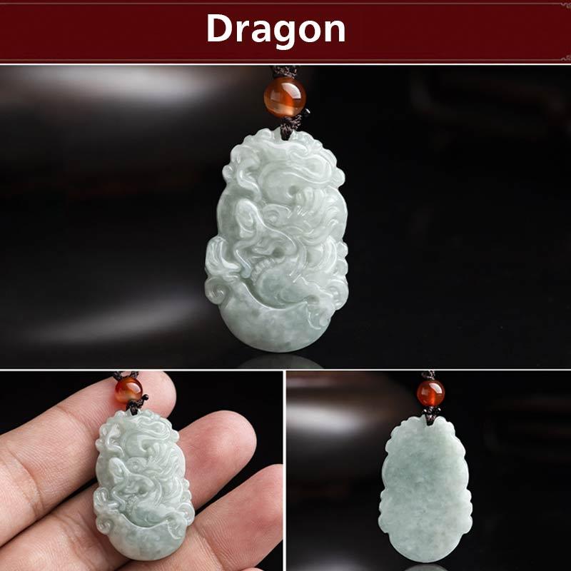 KarmaRipple's Authentic Jade 12 Chinese Zodiac Sucess Necklace Pendant p41