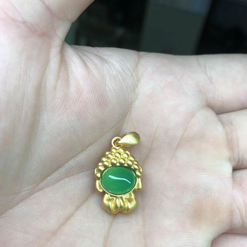 KarmaRipple's Ivory Jade Buddha Success Necklace Pendant p2