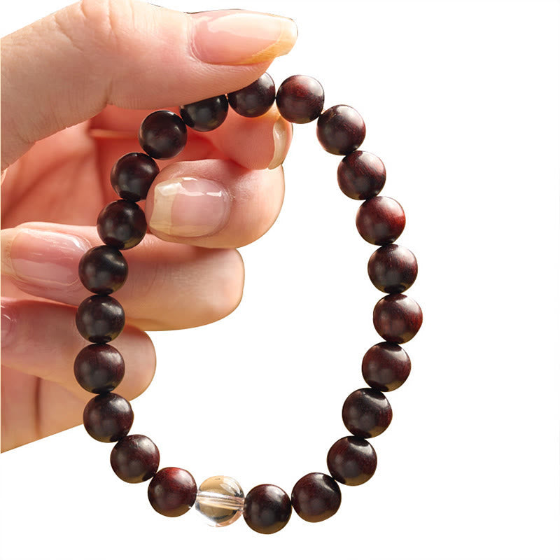KarmaRipple's Small Leaf Red Sandalwood Ivory Gemstone Protection Bracelet p10