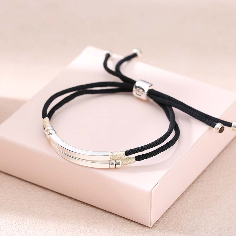 KarmaRipple's 925 Sterling Silver Red String Layered Braid Bracelet p24