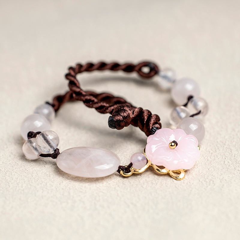 KarmaRipple's The Flower of Love Pink Gemstone Soothing Anklet p6