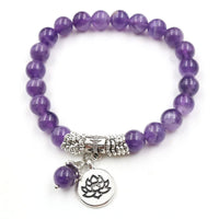 KarmaRipples Amethyst-Edelstein-Lotus-Balance-Armband