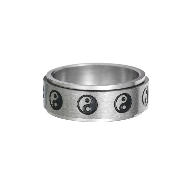 KarmaRipple's Yin Yang Titanium Steel Balance Rotatable Ring p18