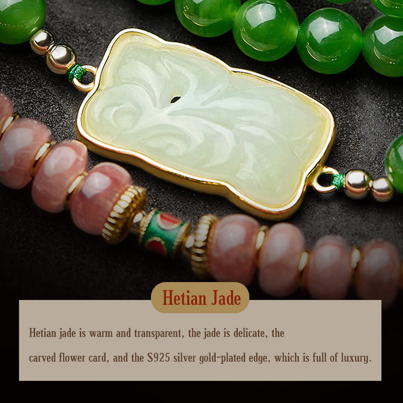 KarmaRipple's 108 Mala Beadwork Cyan Jade Red Agate Laughing Buddha Fortune Bracelet p14