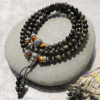 KarmaRipples goldener Obsidian-Energiearmband-Anhänger
