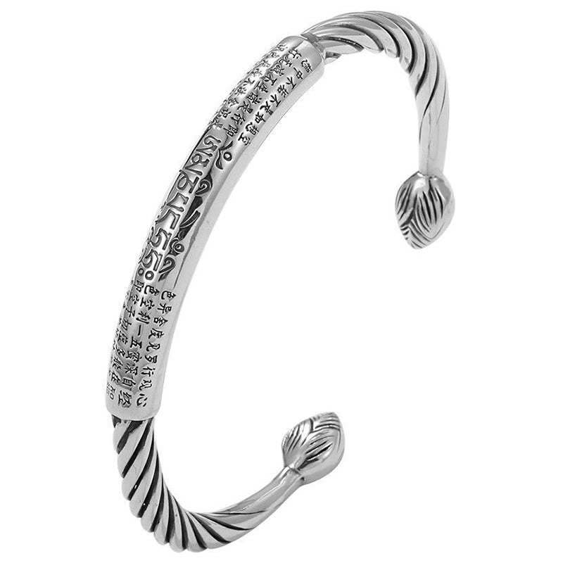 KarmaRipple's Tibetan Om Mani Padme Hum Heart Sutra Purity Cuff Bracelet p11