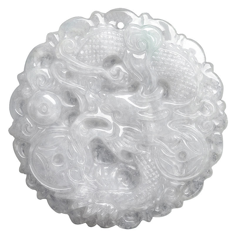 KarmaRipple's Ivory Jade Dragon Protection Pendant String Necklace p8