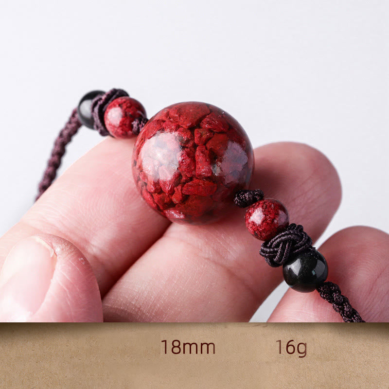 KarmaRipple's Authentic Cinnabar Stones Bead Blessing Pendant Necklace p18