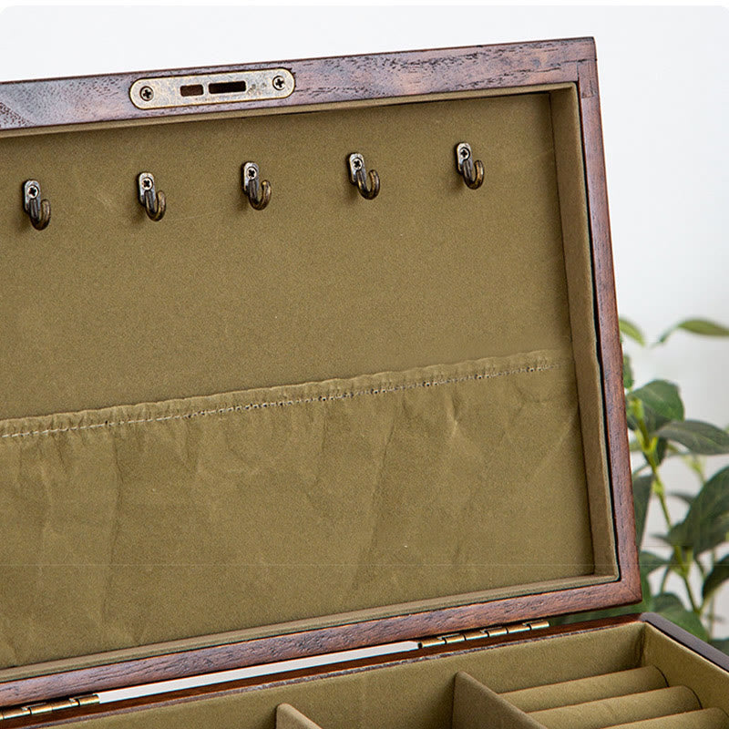 KarmaRipple's Retro Solid Wood Jewelry Box Four-Layer Wooden Jewelry Storage Box p7