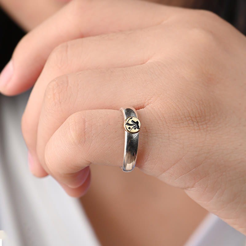 KarmaRipple's Tibetan Om Mani Padme Hum Carved Chinese Zodiac Natal Buddha Peace Ring p20