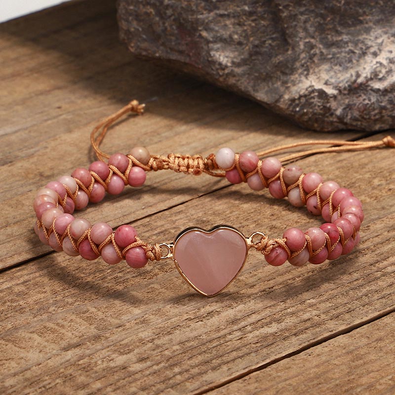 KarmaRipple's Authentic Rhodonite Love Heart Balancing Bracelet p1