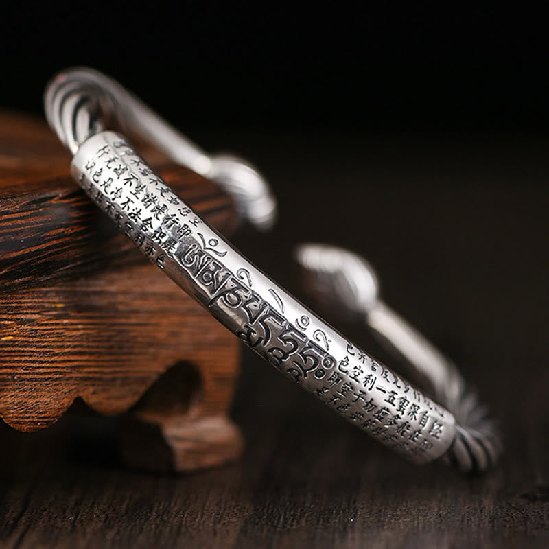 KarmaRipple's Tibetan Om Mani Padme Hum Heart Sutra Purity Cuff Bracelet p21