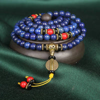 KarmaRipples tibetisches Mala-Lapislazuli-Positivarmband
