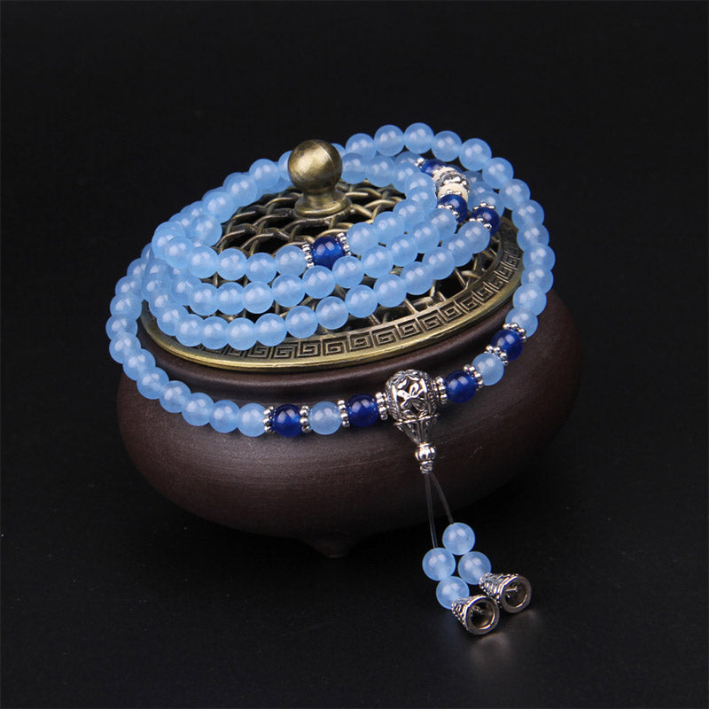 KarmaRipple's 108 Beadwork Blue Gemstone Balancing Bracelet Mala p5